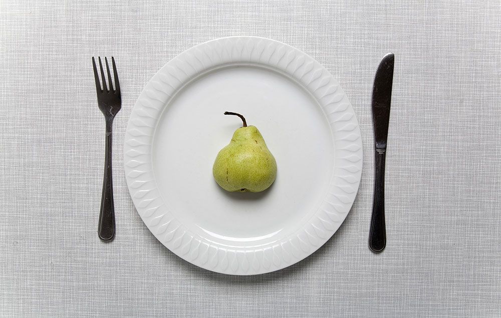 Pear on a plate