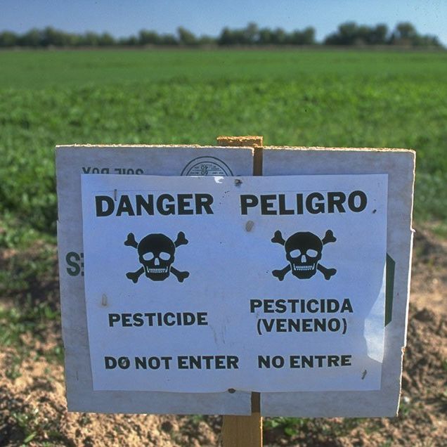 dangerous pesticide, stay out sign