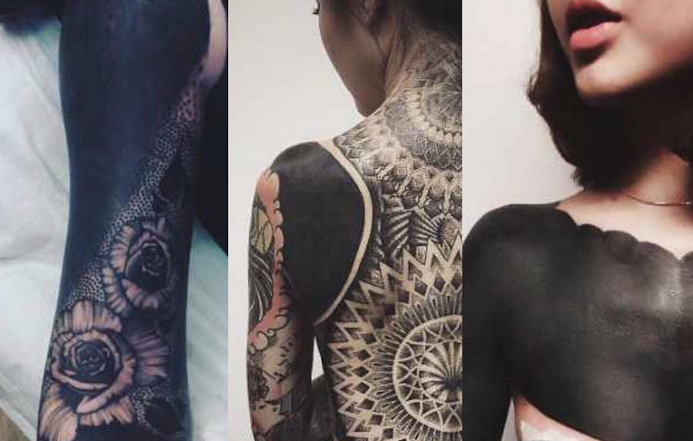 Tattoo design ideas Blackout tattoos are the latest thing in body art   Metro News