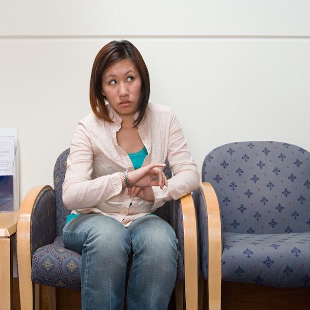 woman in hospital waiting room