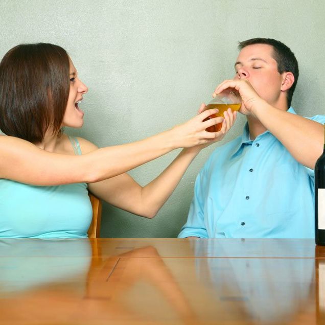 A woman trying to get her partner to stop drinking. 
