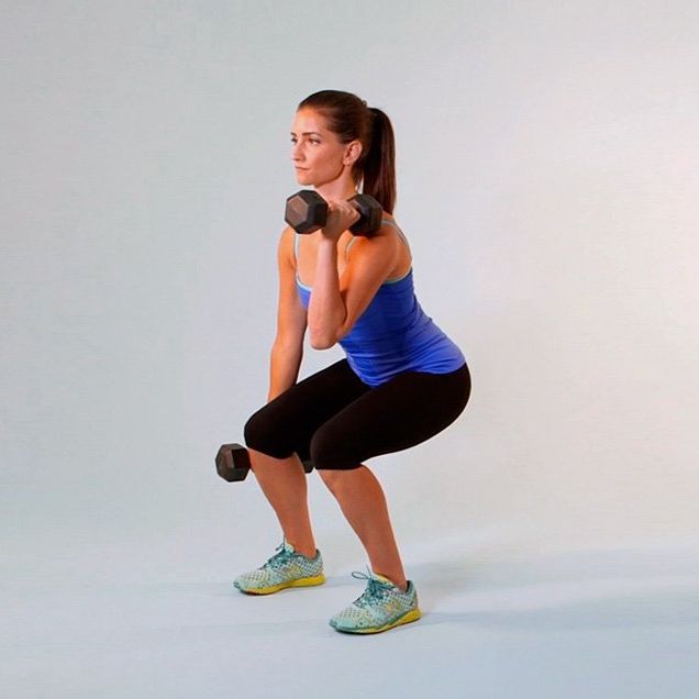 Dumbbell Squat Curls - Exercise How-to - Skimble Workout Trainer