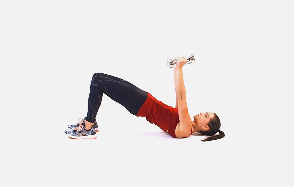 sprogfærdighed Eastern F.Kr. Glute Bridge With Press FitGIF| Women's Health