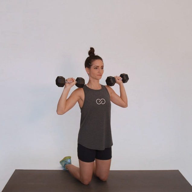 kneeling overhand alternating press