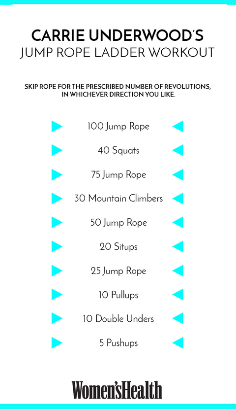 Carrie Underwood's jump rope ladder workout