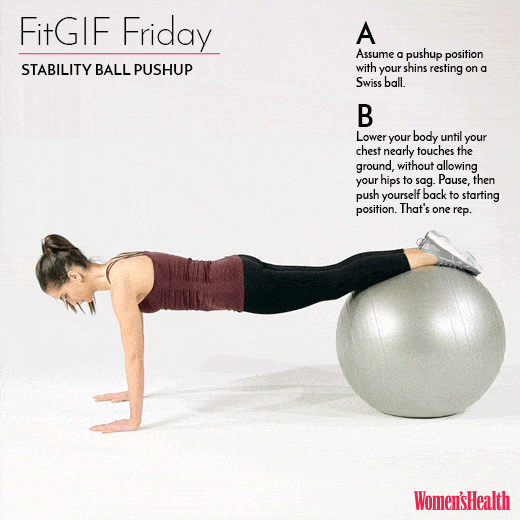 stability ball pushup