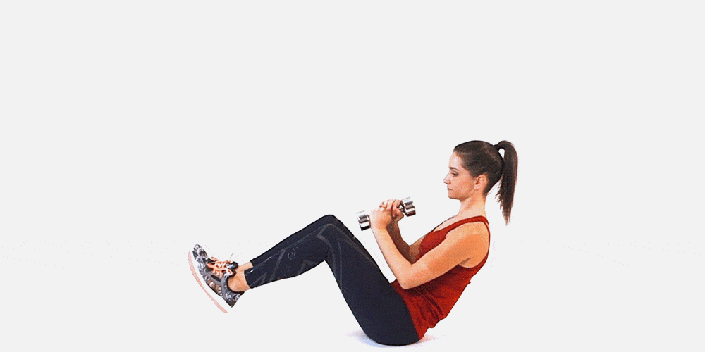 Weighted Russian Twist GIF | Women's Health
