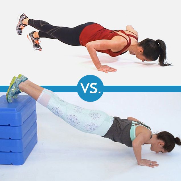 Foot elevated pushup vs decline pushup