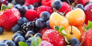 Natural foods, Food, Fruit, Sweetness, Public space, Produce, Berry, Frutti di bosco, Seedless fruit, Strawberry, 