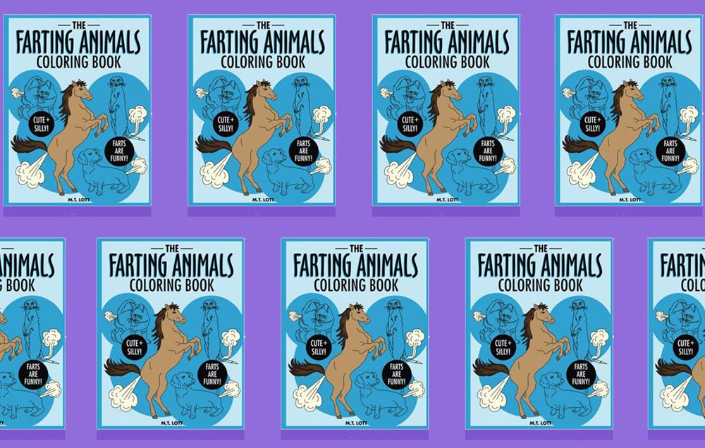 Farting animals coloring book white elephant gift idea