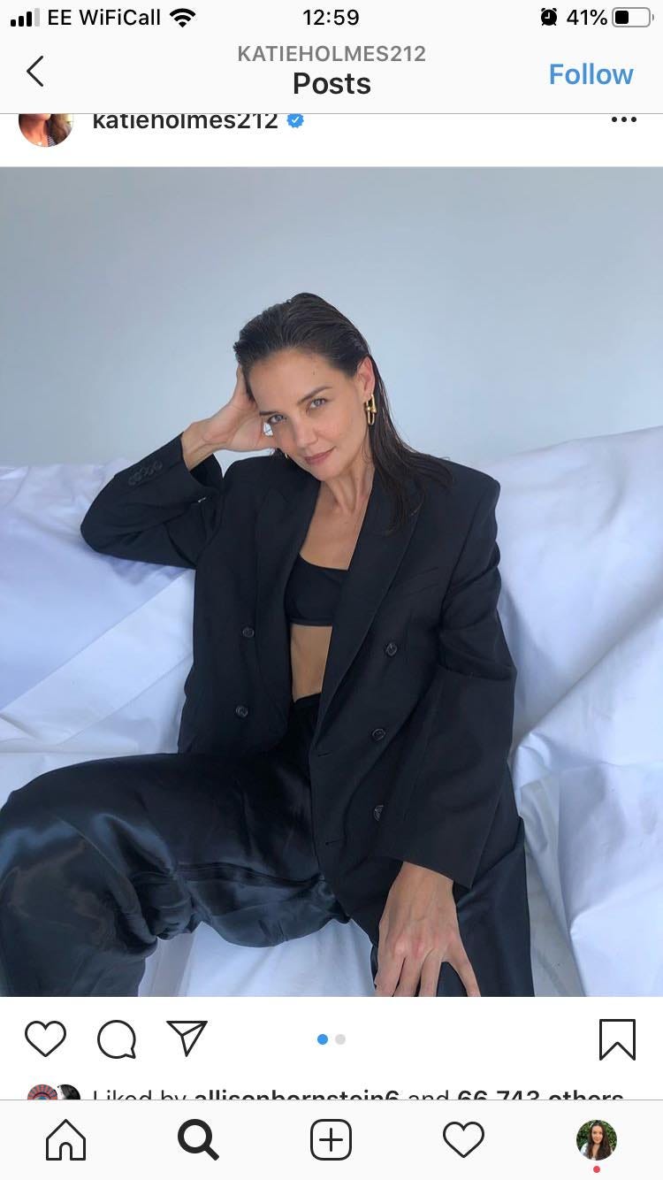 Fans Praise Katie Holmes' Unedited Stretch Marks After Star Posts Epic  Blazer And Bra Photo