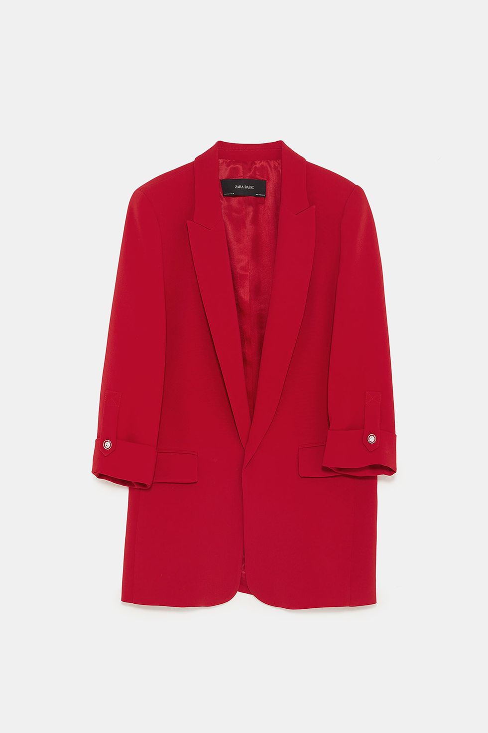 Clothing, Outerwear, Blazer, Jacket, Red, Sleeve, Button, Suit, Formal wear, Top, 