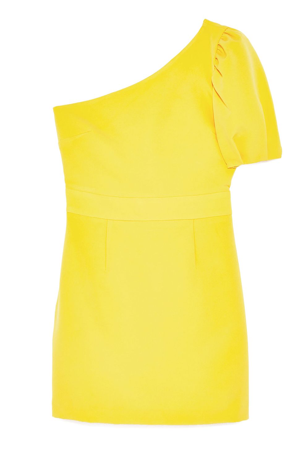 Clothing, Yellow, Shoulder, Dress, Neck, Day dress, Sleeve, Joint, T-shirt, Cocktail dress, 