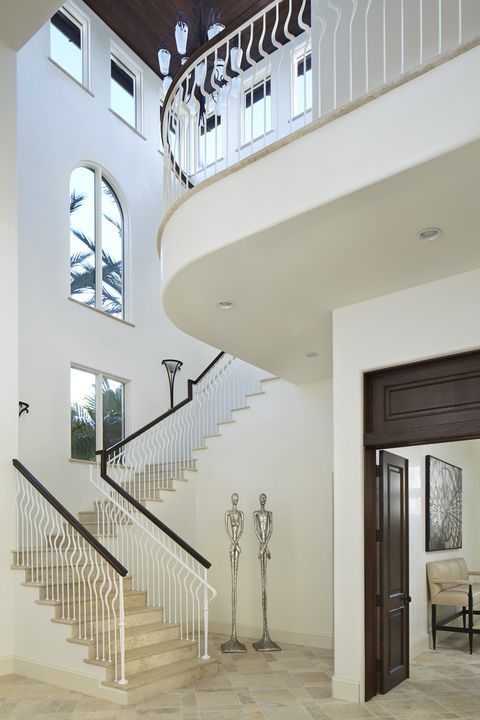 Stairs, Property, Building, House, Handrail, Architecture, Interior design, Ceiling, Home, Real estate, 