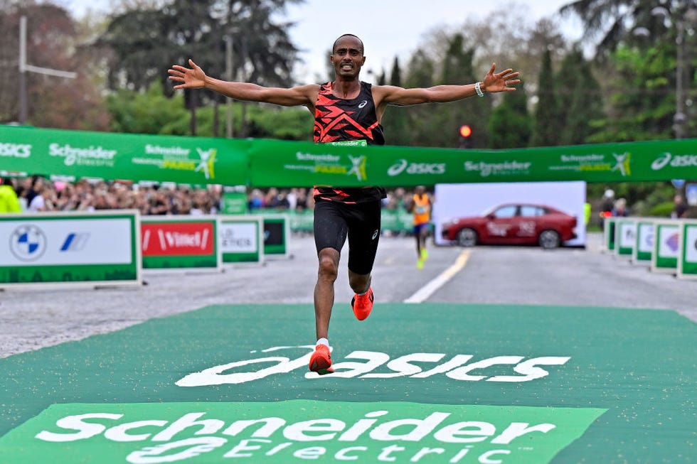 a person running on a track
