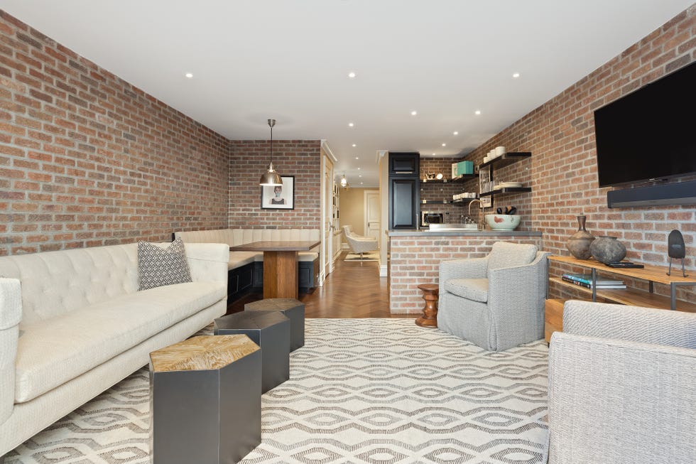 Interior living space featuring a blend of modern and rustic design elements.
