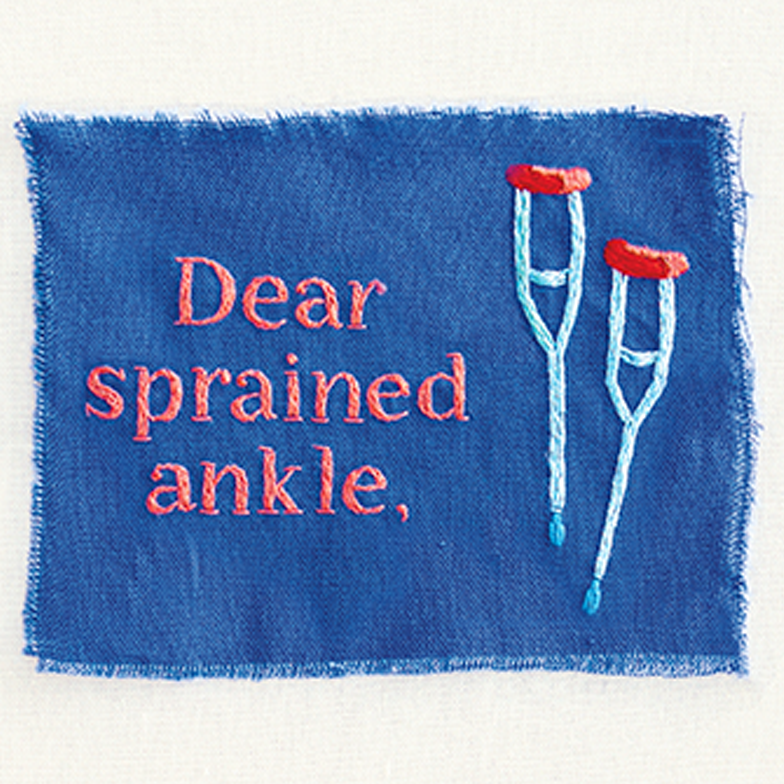sprained ankle embroidery