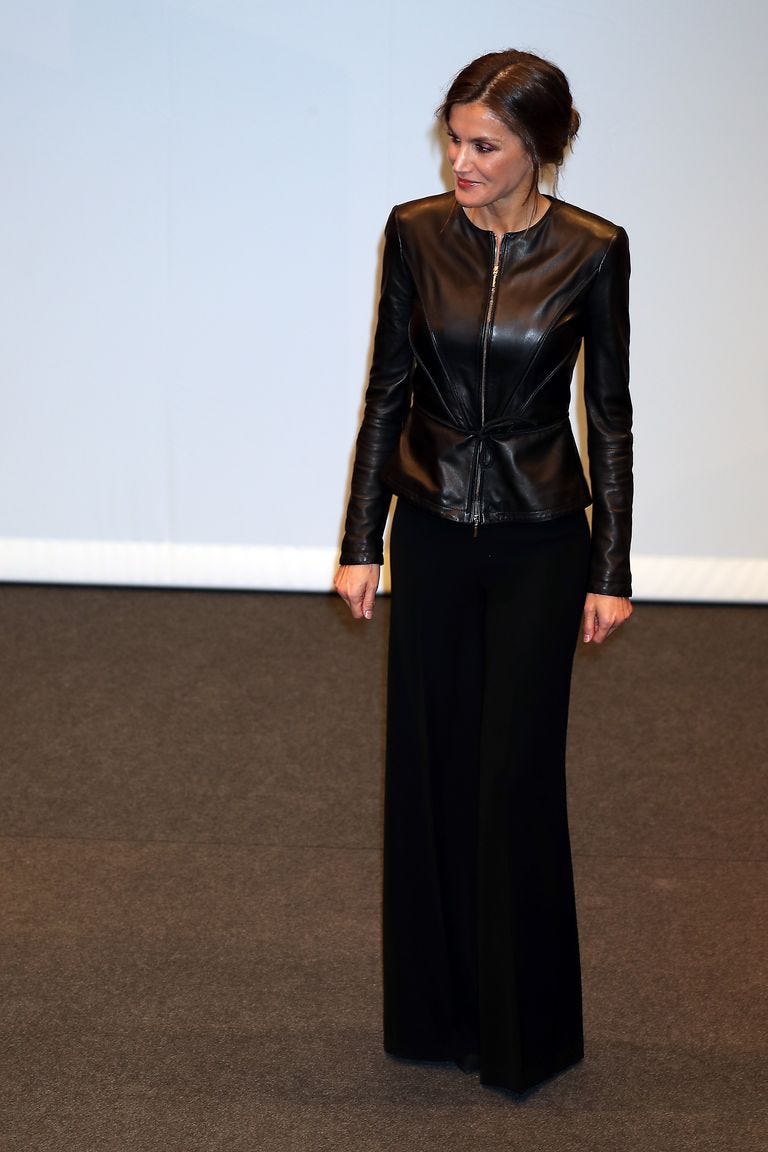 Clothing, Black, Fashion, Leather, Suit, Formal wear, Dress, Outerwear, Textile, Jacket, 