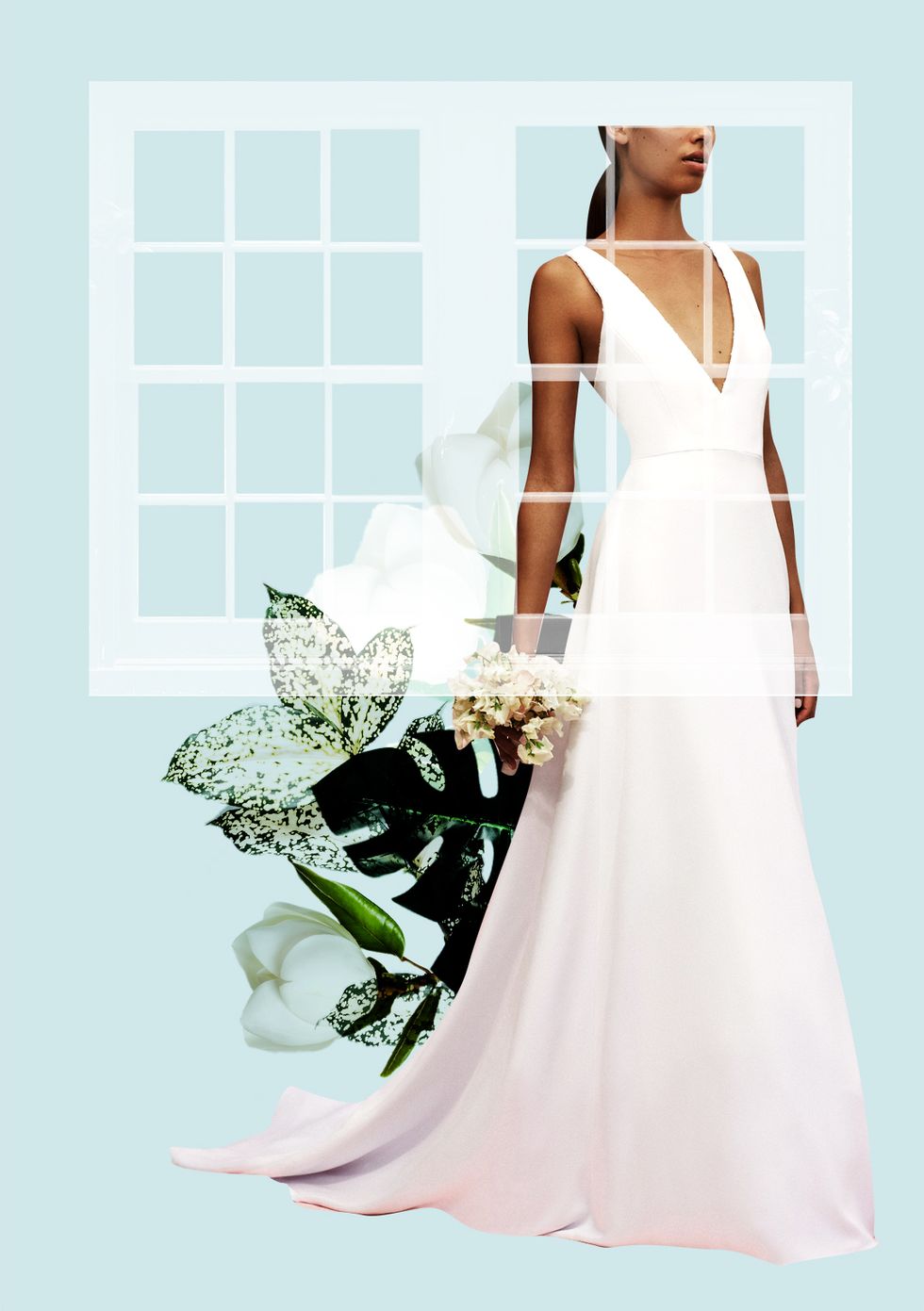 Wedding dress, Gown, Dress, Clothing, White, Shoulder, Bridal clothing, Bridal party dress, Bride, Fashion model, 