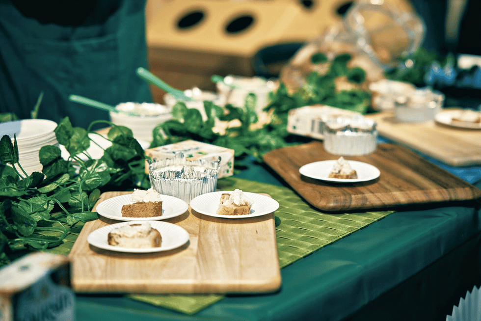 a table with food on it