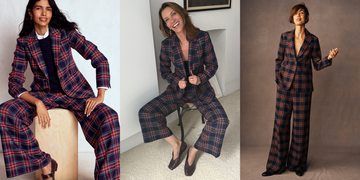 the tartan suit from boden autumn winter 2025 worn by good housekeeping style director, melanie rickey