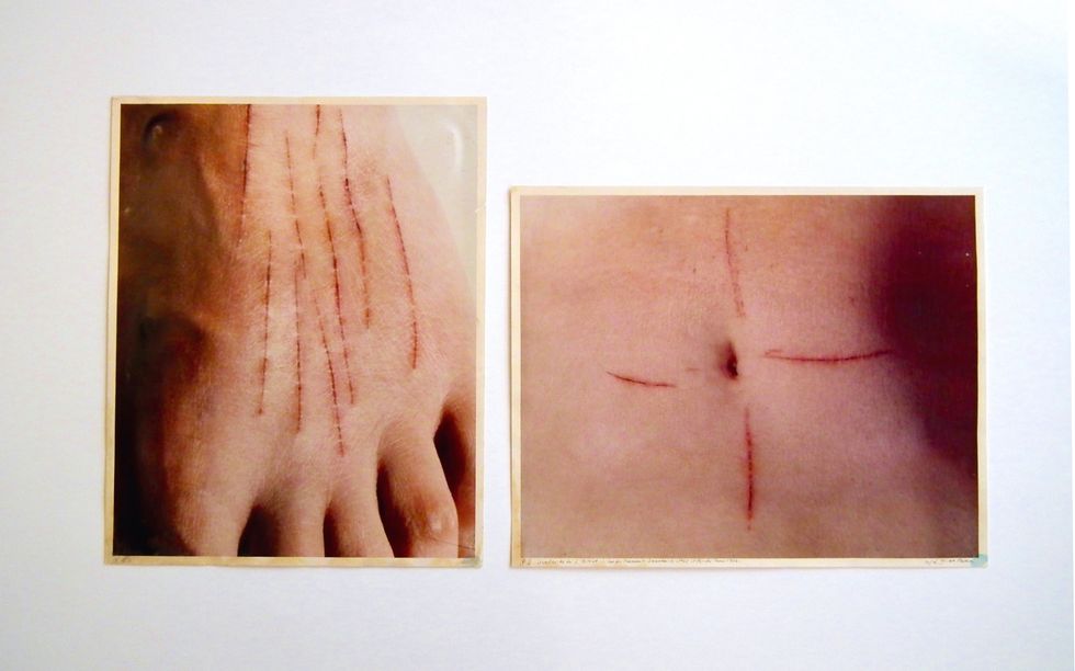 Gina Pane, Cicatrice de l’action, corpo arte