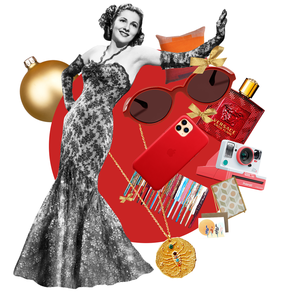 vintage woman with gifts