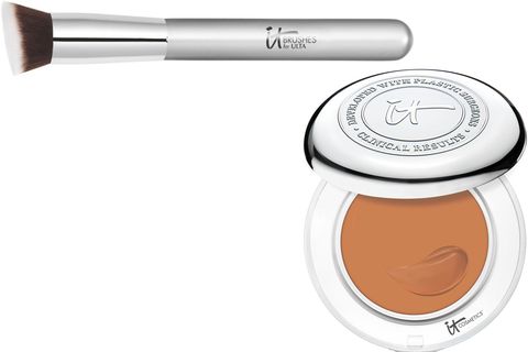 IT Cosmetics Confidence in a Cream compact and IT cosmetics brush