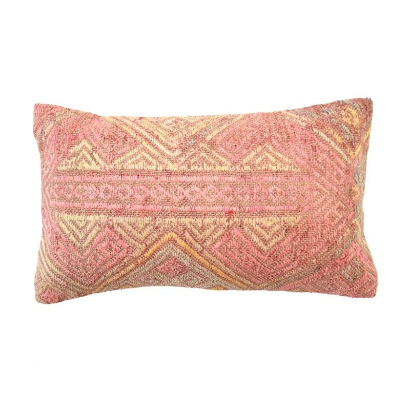 Pillow, Throw pillow, Pink, Cushion, Furniture, Orange, Pattern, Textile, Rectangle, Linens, 