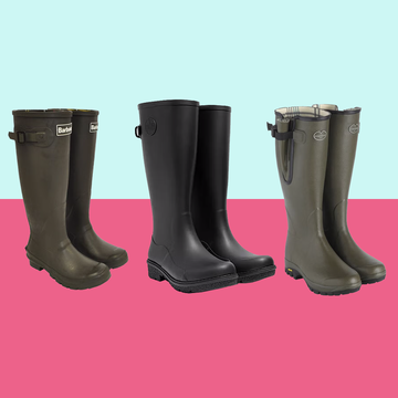 selection of rubber boots in various styles and colors