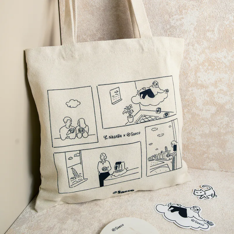 a bag with drawings on it