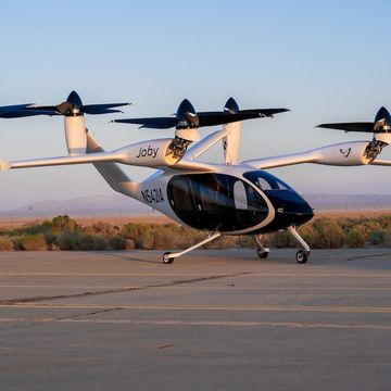 a joby aviation, inc experimental electronic vertical take off and landing aircraft is parked at taxi way following a ground test at edwards air force base, california, sept 20 air force photo by harlan huntington