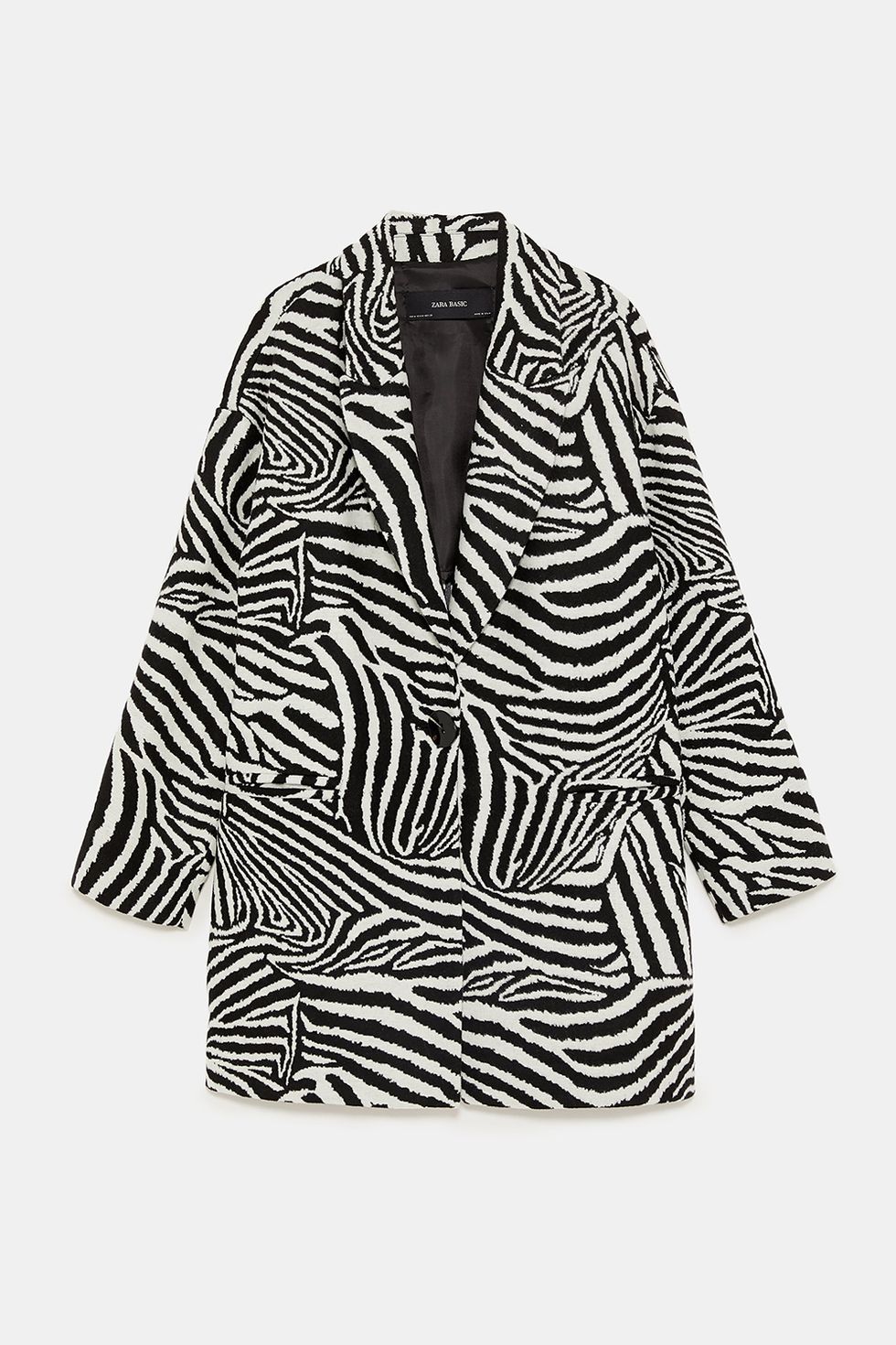 Clothing, Outerwear, Sleeve, Jacket, Blazer, Top, Black-and-white, T-shirt, Pattern, 