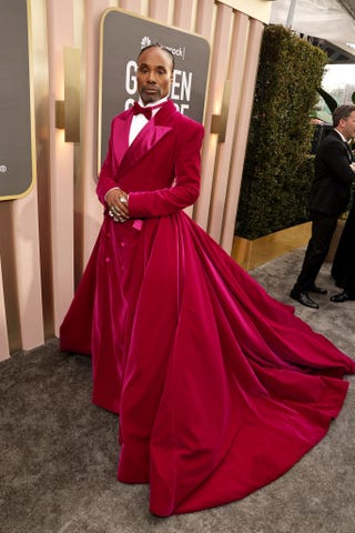 Billy Porter Wore Tuxedo Dress to 2023 Golden Globes Red Carpet