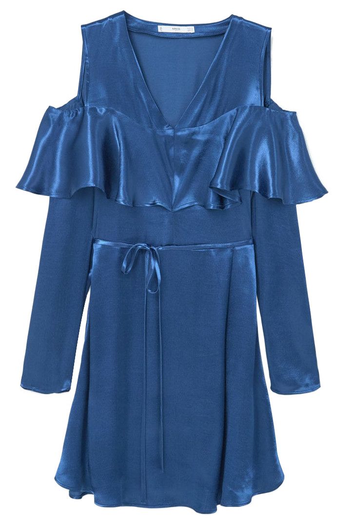 Clothing, Blue, Cobalt blue, Sleeve, Outerwear, Electric blue, Dress, Robe, Day dress, 