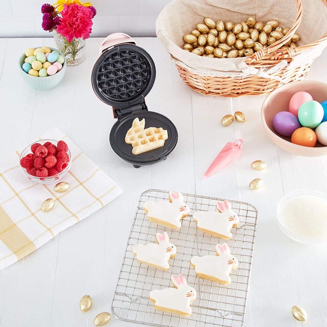 Mini Easter Egg Waffle Maker - Make Double Sided Easter Waffle or Pancake w  2