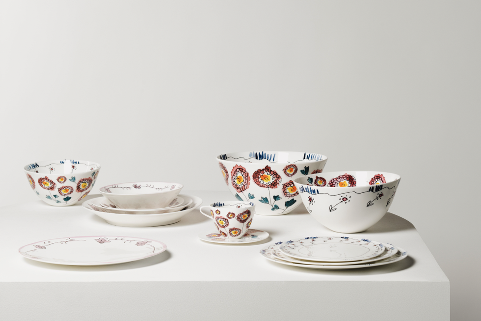 a group of teacups