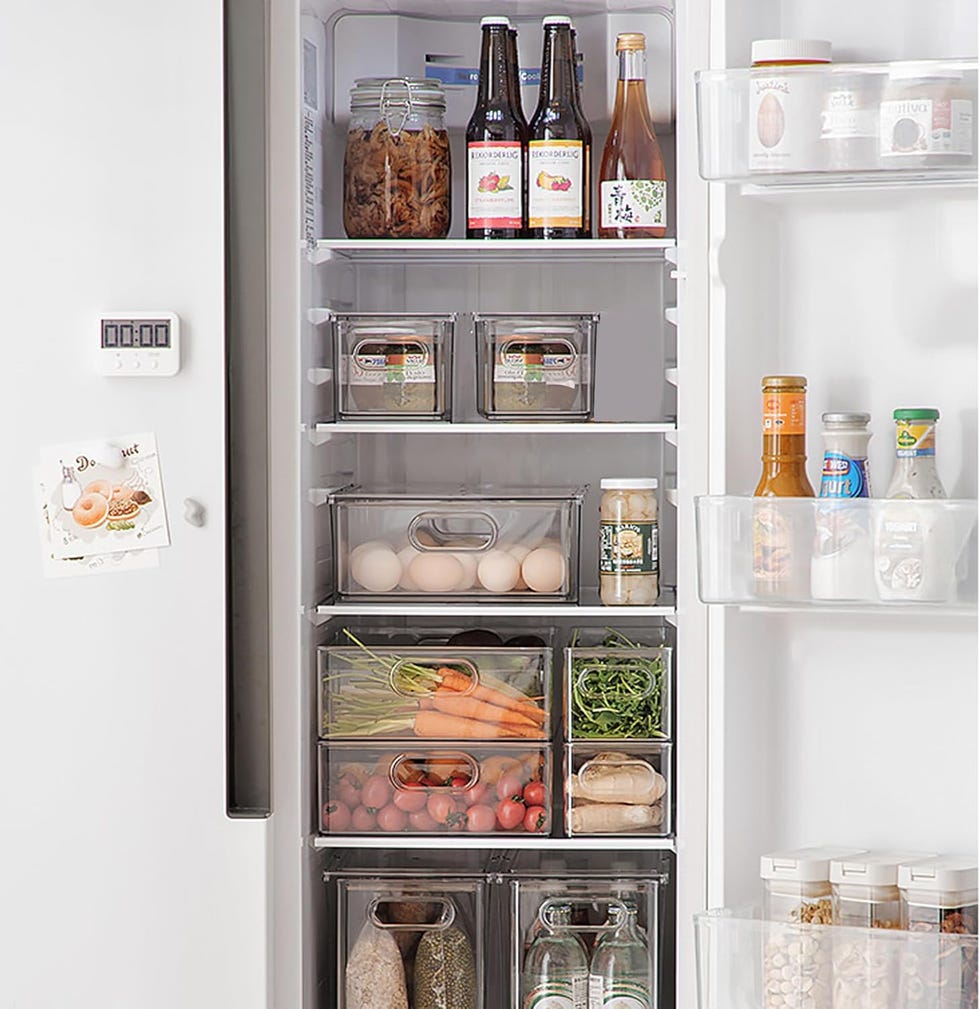 organized refrigerator showcasing a variety of food items and drinks