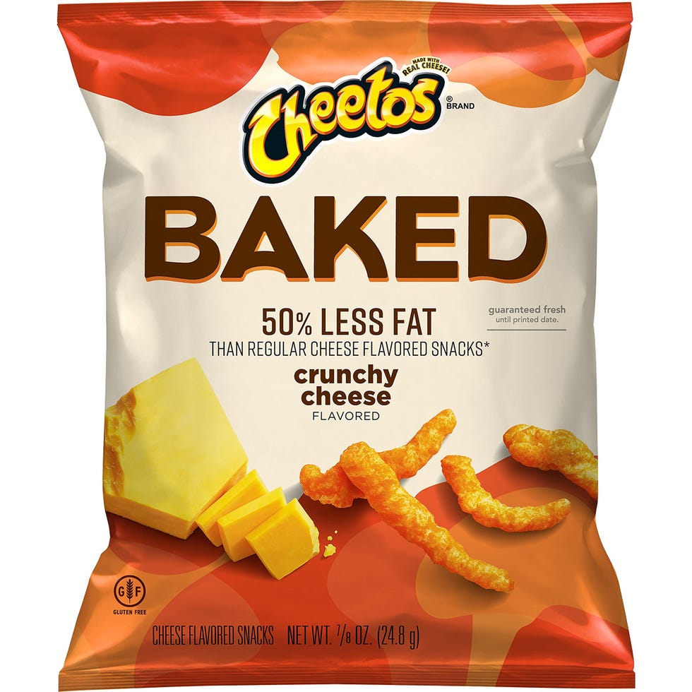 baked cheetos snack bag featuring cheese snacks with reduced fat content