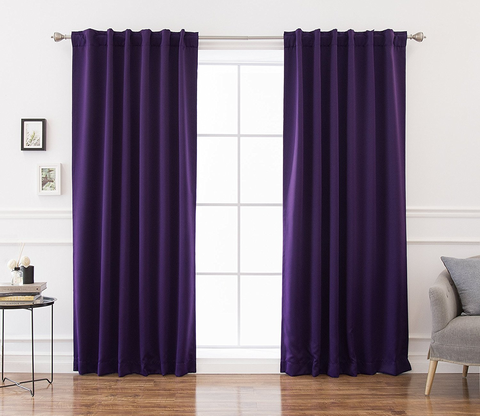 Curtain, Purple, Violet, Window treatment, Interior design, Textile, Lavender, Room, Magenta, Interior design, 