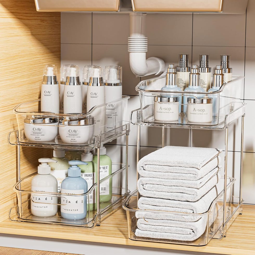 storage setup for personal care products and towels