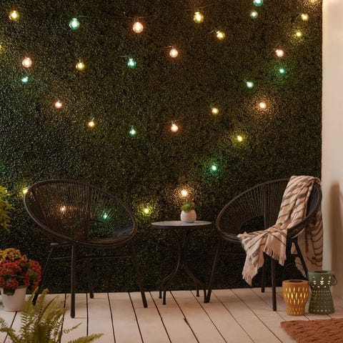 seaside green patio lighting ideas