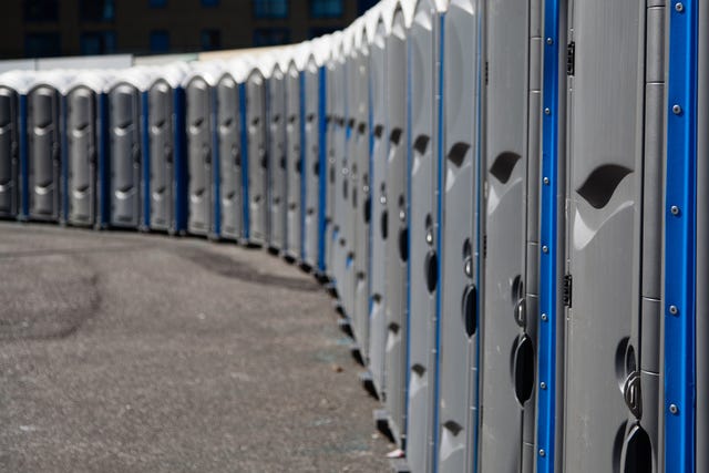 Super Shoe Trends is raffling away private porta-potties. 