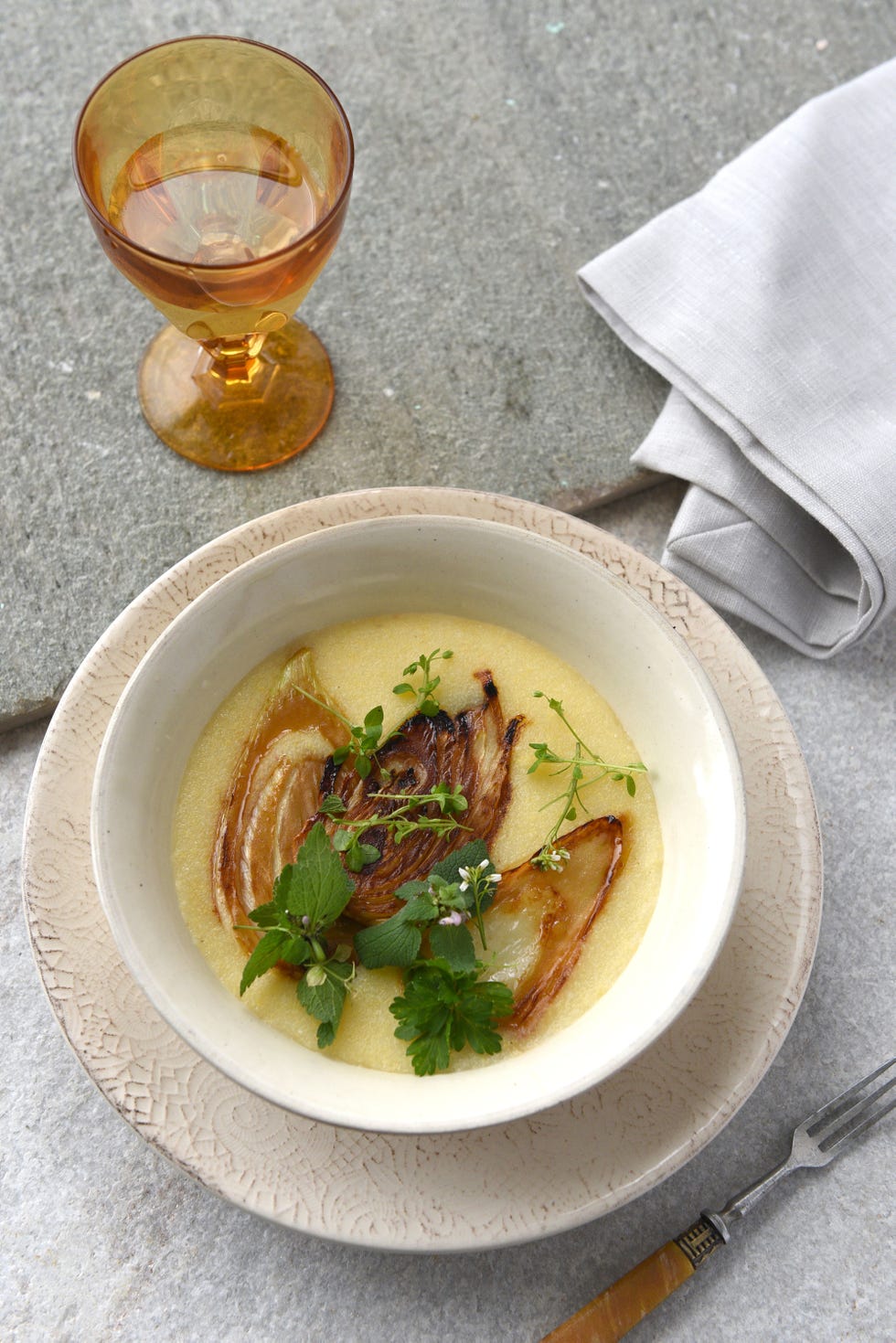 hinojo caramelizado con crema