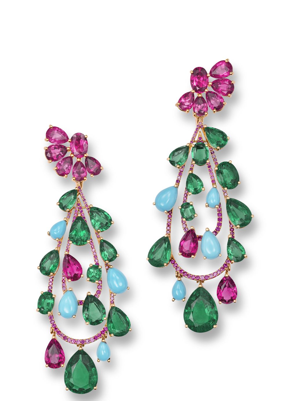 a pair of earrings with colorful beads