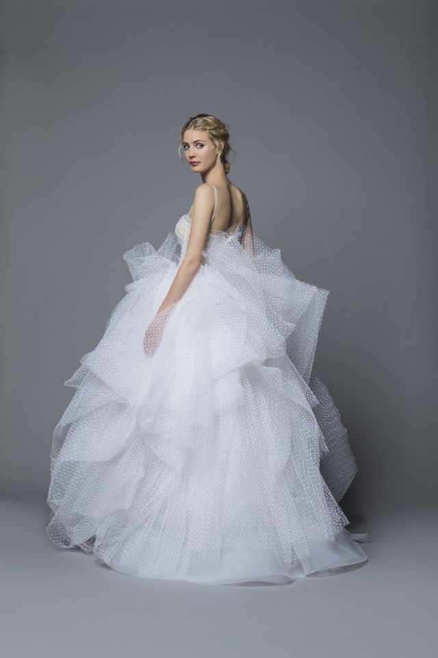 Gown, Wedding dress, Dress, Clothing, Fashion model, Bridal clothing, Bridal party dress, Bridal accessory, Bride, Shoulder, 