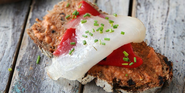 Tapa de pimiento y bacalao tapa de pimiento y bacalao