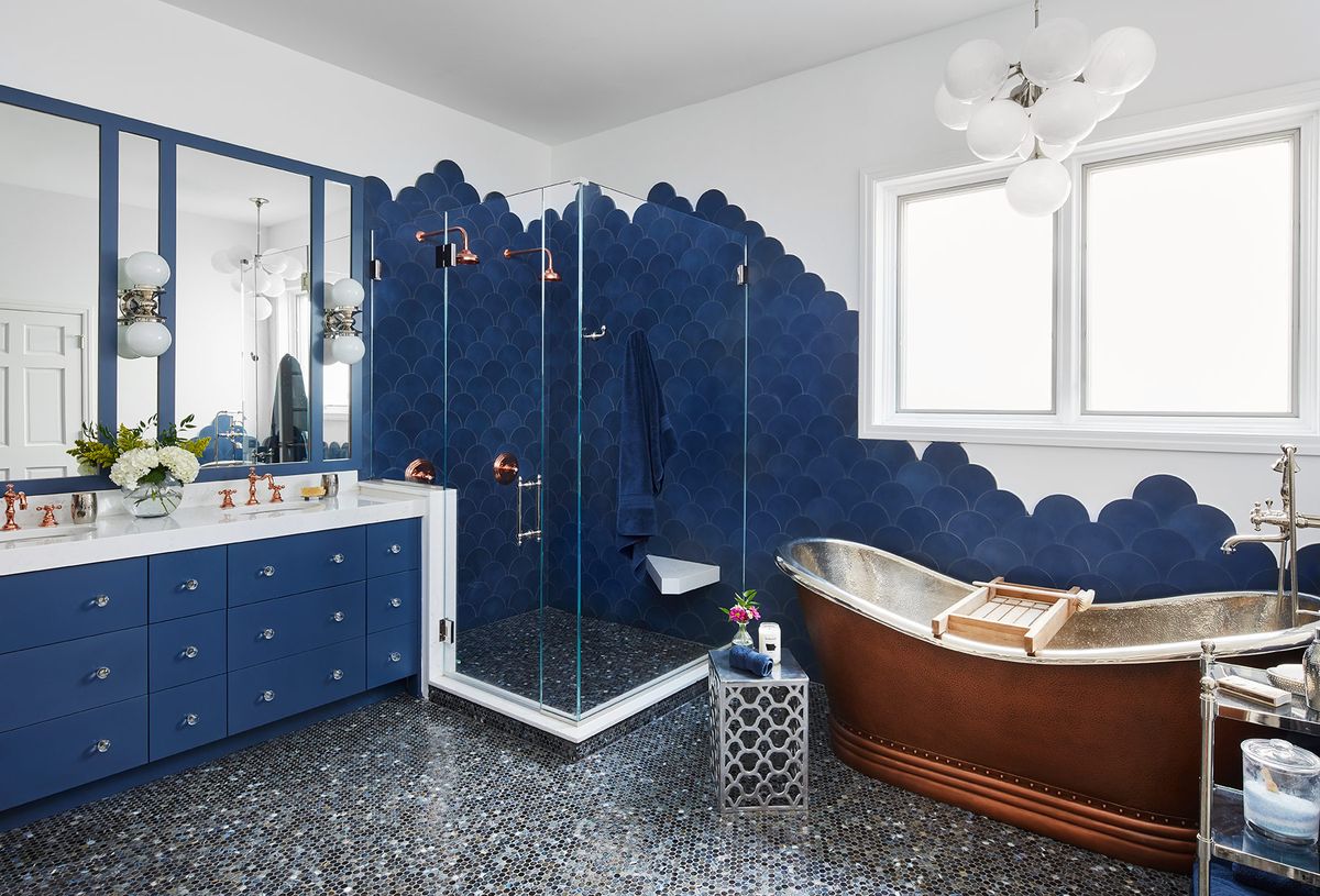 Creative Tile Turns a Scary '90s Bathroom Into a Fresh, Fun Space