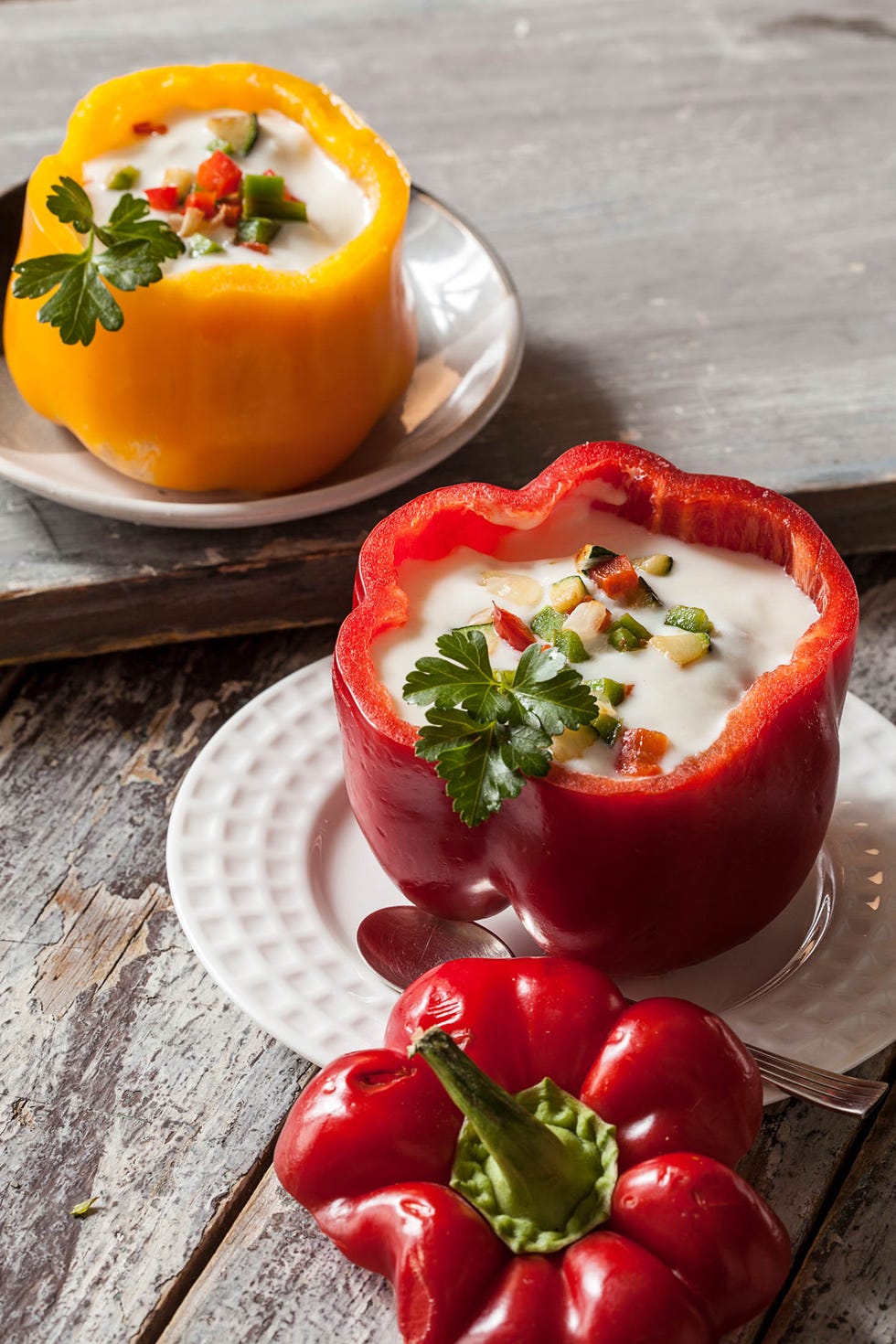 recetas de verduras pimientos rellenos de bechamel de verduras