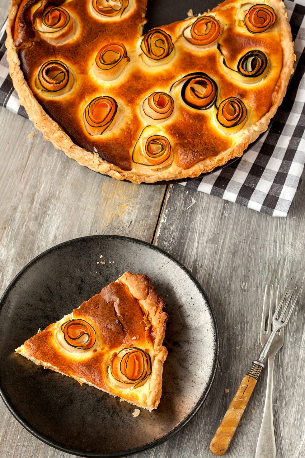 tarta de verduras en espiral
